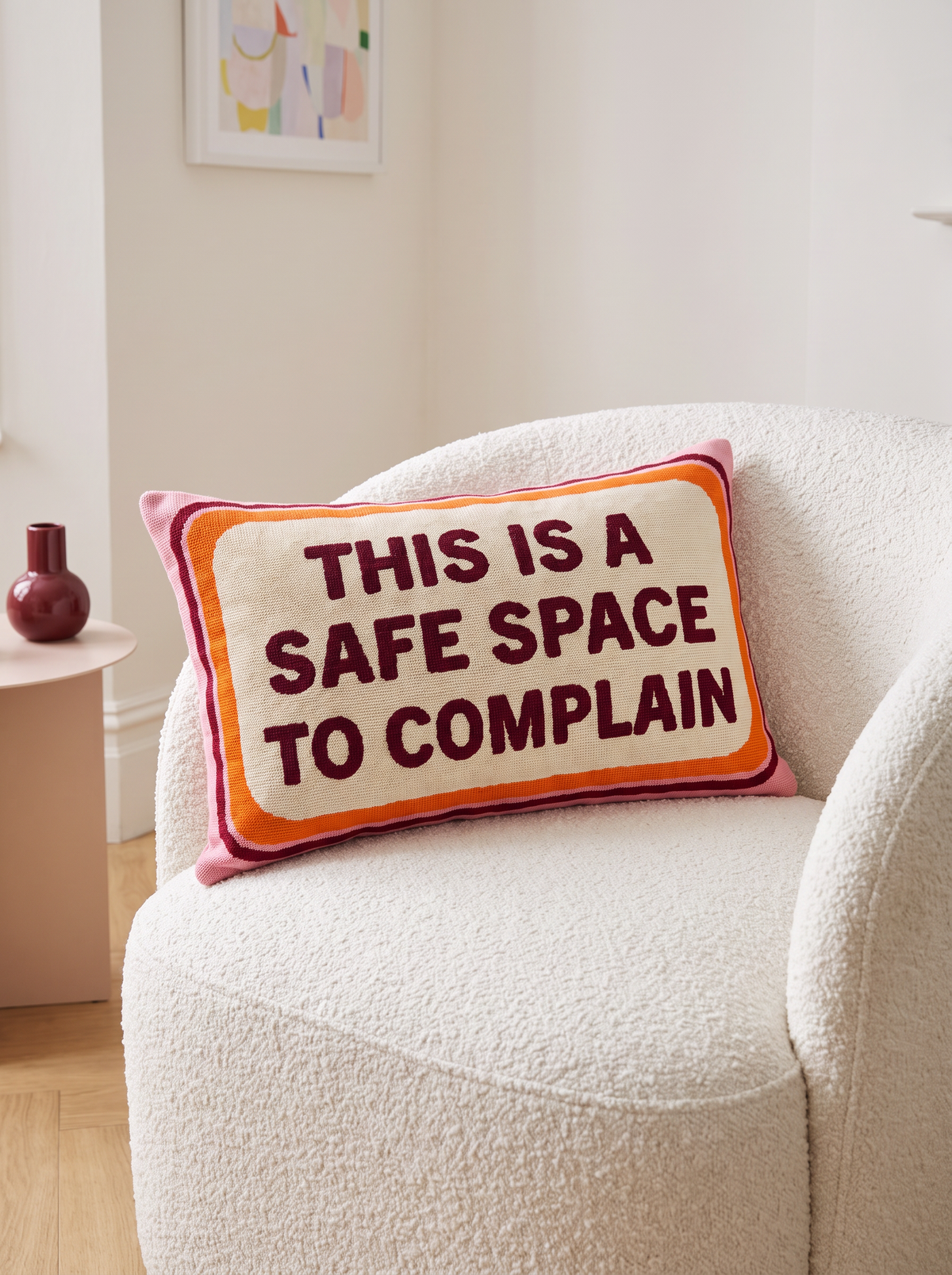 This Is a Safe Space To Complain Needlepoint Pillow