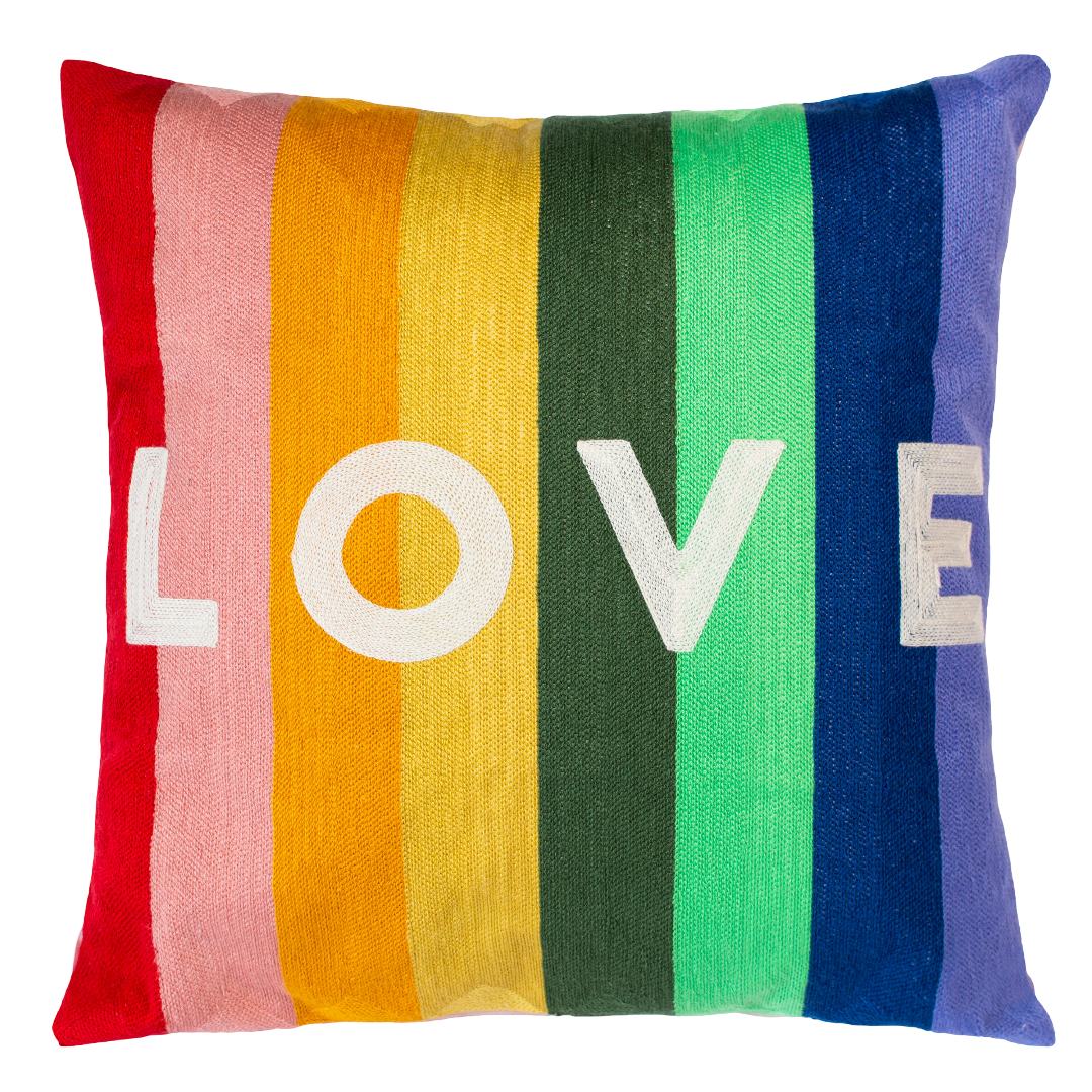 Love Rainbow Needlepoint Cushion Love Pillow The Pillow Drop