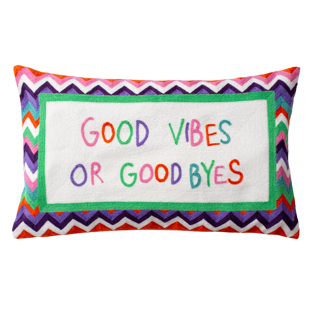 Embroidered Cushion Good Vibes Pillow Urban Outfitters Good Vibes