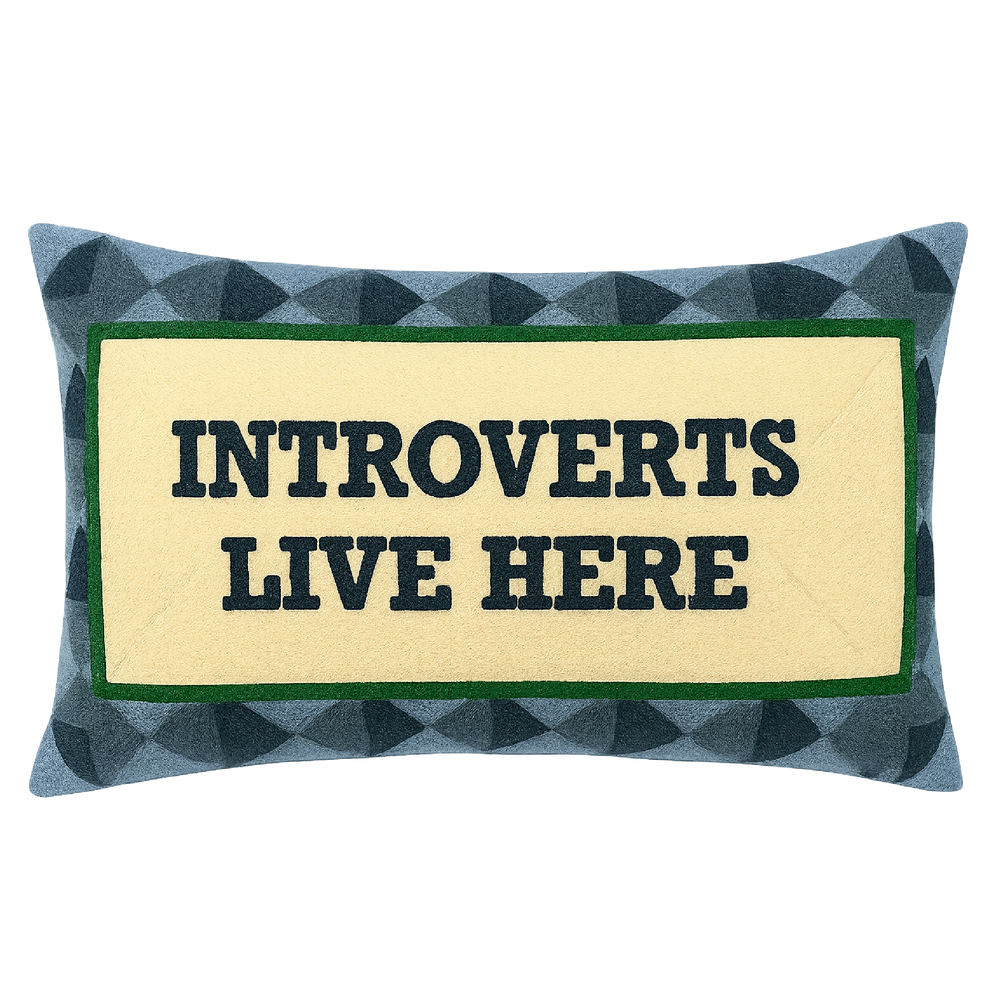 Introverts Live Here Needlepoint Cushion