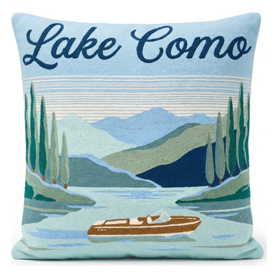 Lake Como Needlepoint Pillow