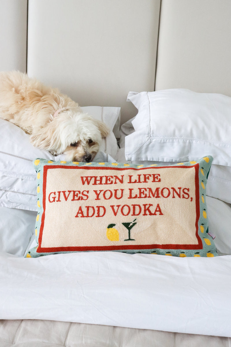 When life gives you lemons...ADD VODKA! Contemporary needlepoint pi...
