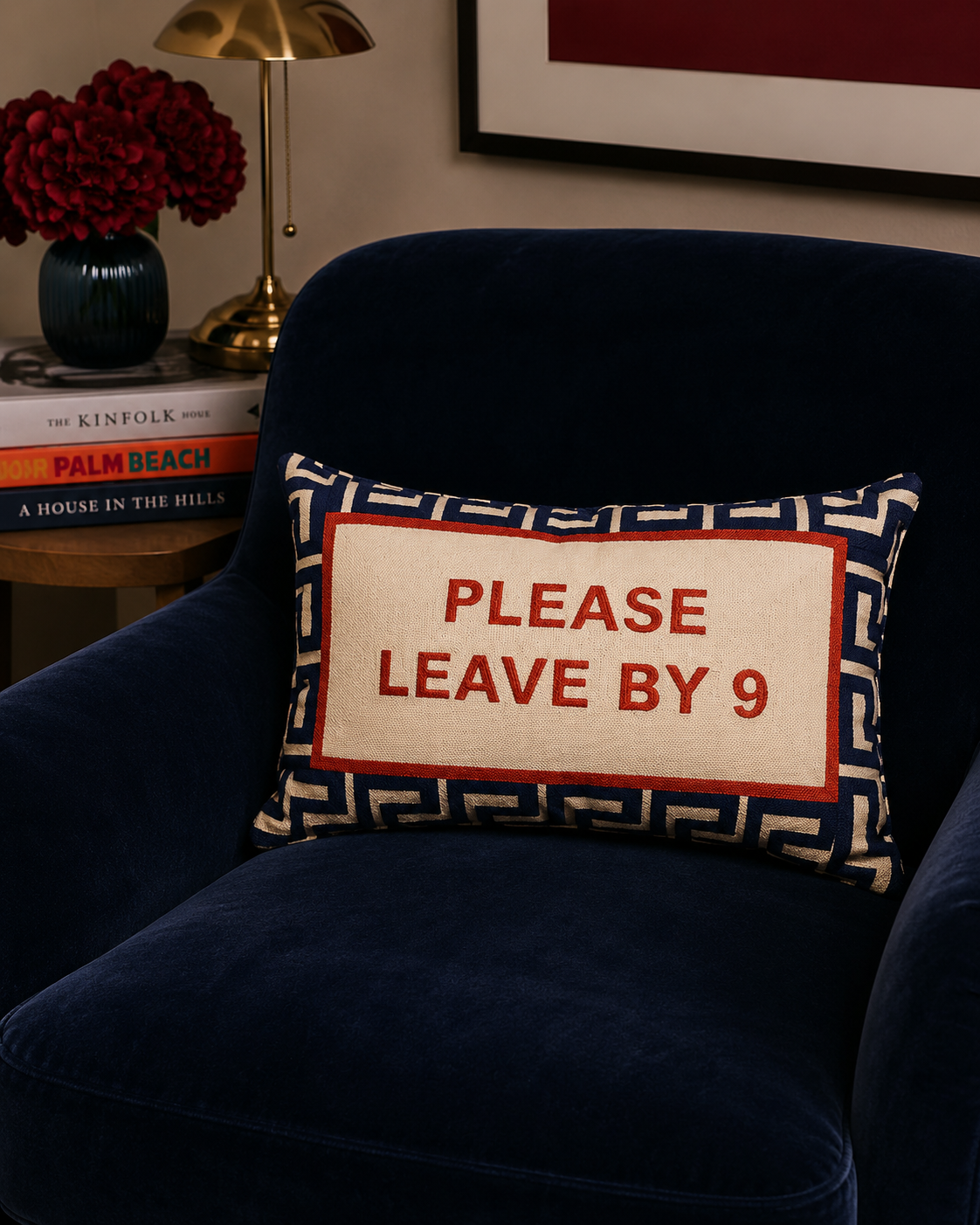 Slogan Needlepoint Cushions