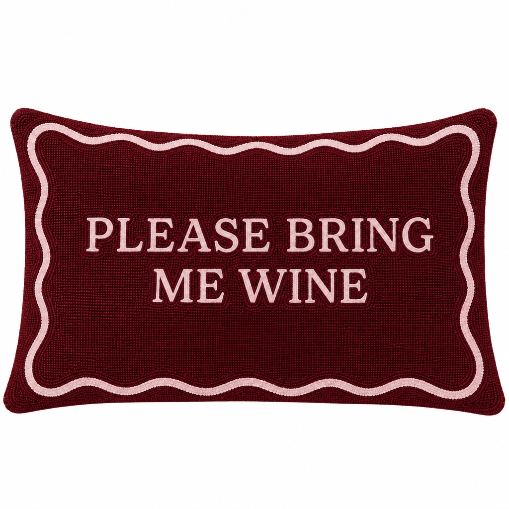 Please Bring Me Wine - Slogan Needlepoint Cushion
