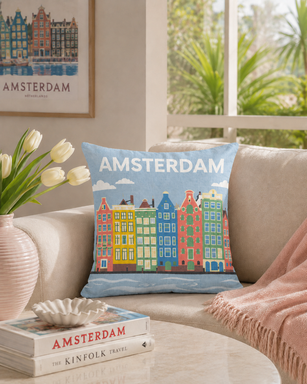 Amsterdam | Needlepoint Travel Inspired Pillow