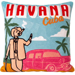 Havana Cuba needlepoint cushion by The Pillow Drop