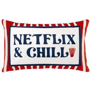 Netflix and Chill needlepoint cushion by The Pillow Drop