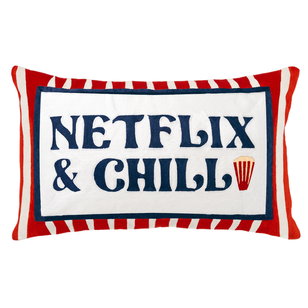 Netflix & Chill Needlepoint Pillow