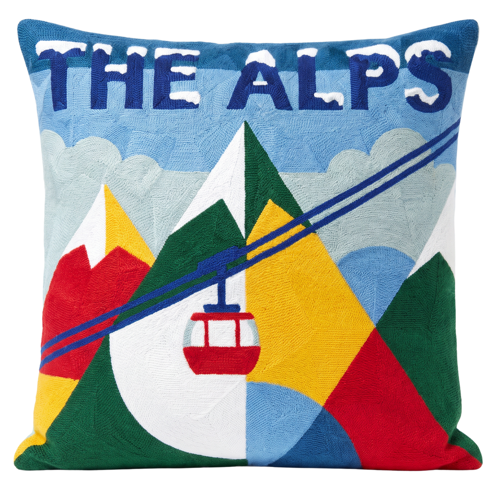 The Alps needlepoint cushion by The Pillow Drop