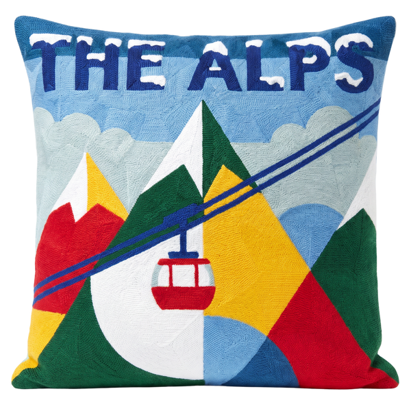 The Alps needlepoint cushion by The Pillow Drop