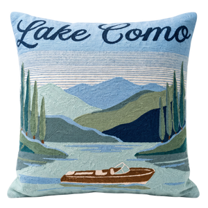 Lake Como Needlepoint Pillow