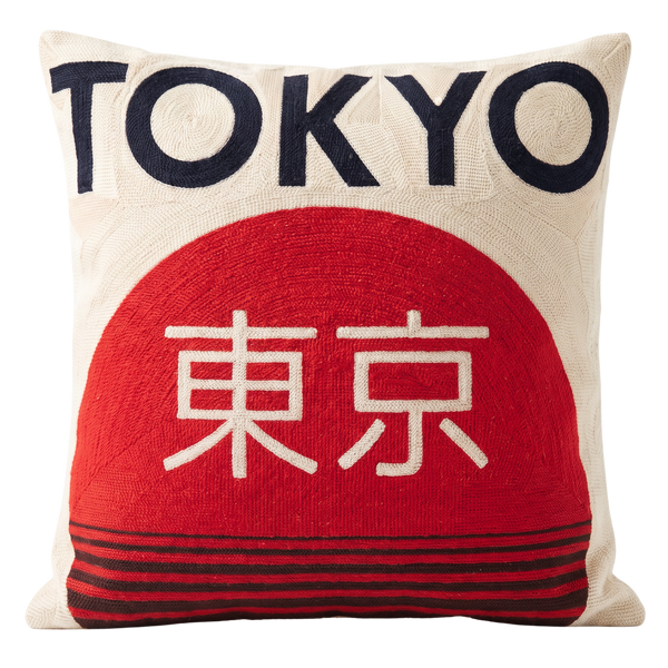 Tokyo Japanese needlepoint cushion by The Pillow Drop