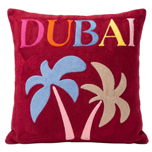 Dubai Palm Needlepoint Pillow