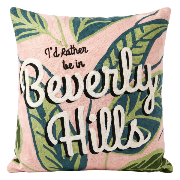 Beverly Hills Palm Needlepoint Pillow