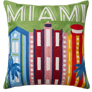 Miami Art Deco needlepoint cushion by The Pillow Drop