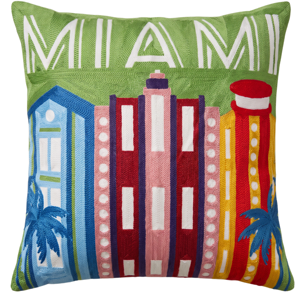 Miami Art Deco needlepoint cushion by The Pillow Drop