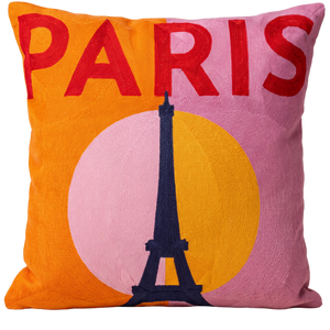 Paris Eiffel Tower Needlepoint Pillow
