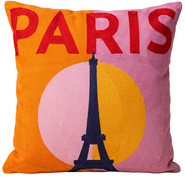 Paris Eiffel Tower needlepoint cushion by The Pillow Drop