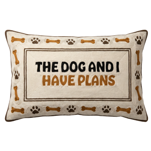 The Dog and I Have Plans needlepoint cushion by The Pillow Drop
