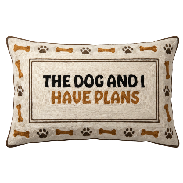 The Dog and I Have Plans needlepoint cushion by The Pillow Drop