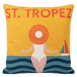 St. Tropez Palm Needlepoint Pillow