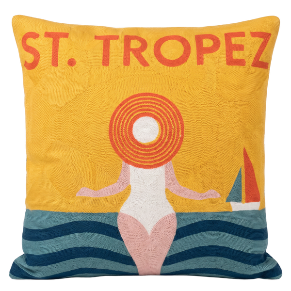 St. Tropez Palm Needlepoint Pillow
