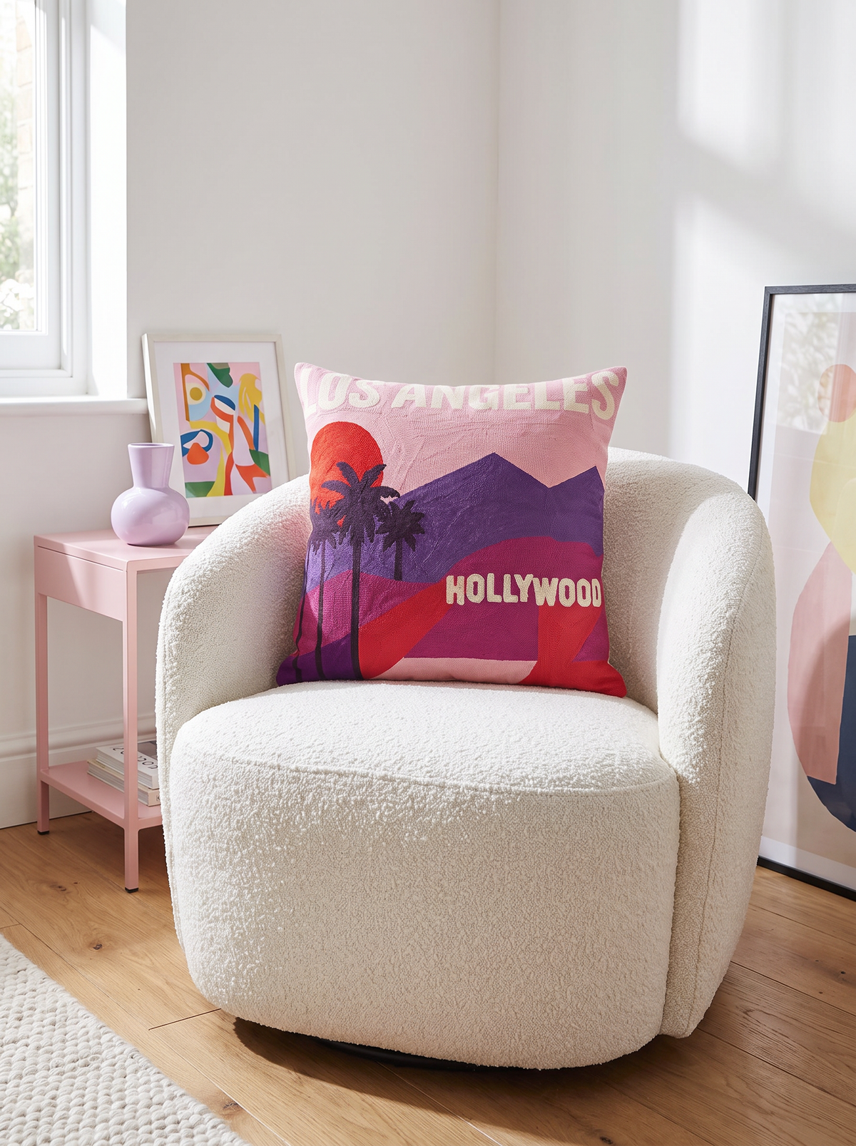 Los Angeles needlepoint cushion by The Pillow Drop