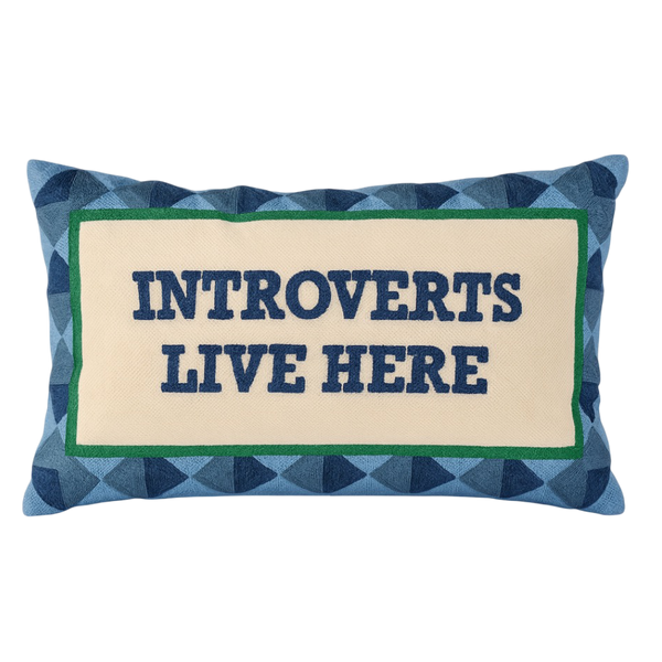 Introverts Live Here Needlepoint Cushion