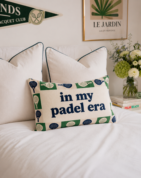 PREORDER In My Padel Era - Slogan Needlepoint Pillow (Expected mid-late July)