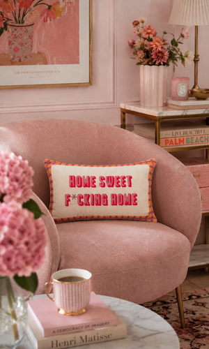Home Sweet F*cking Home - Slogan Needlepoint Pillow