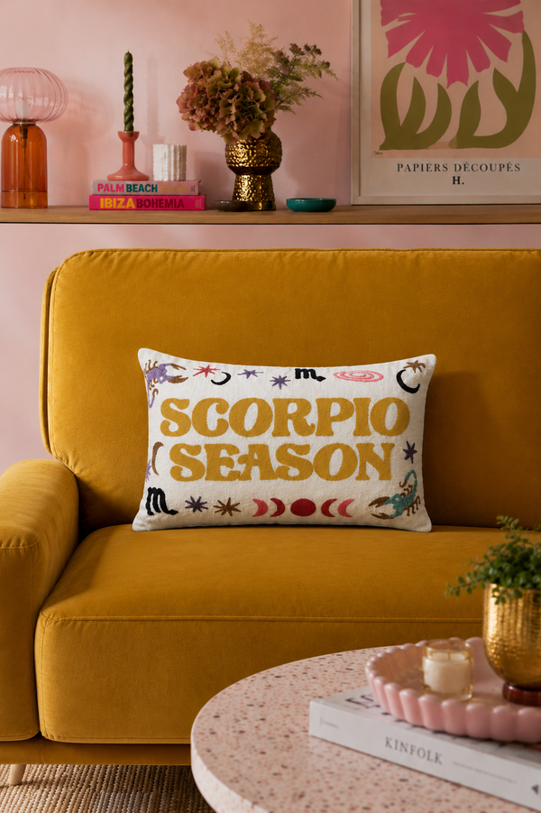 Scorpio Season - Slogan Needlepoint Pillow