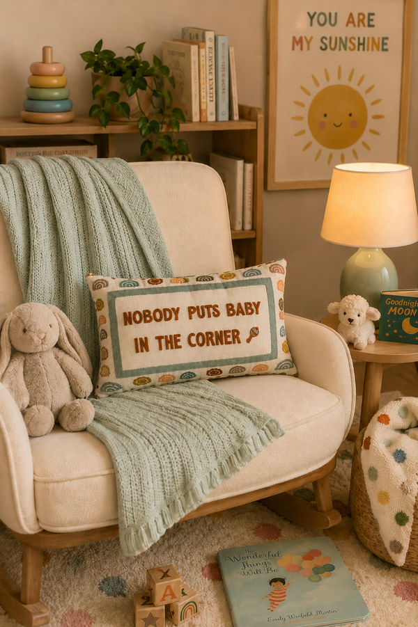 Nobody Puts Baby In The Corner - Slogan Needlepoint Pillow