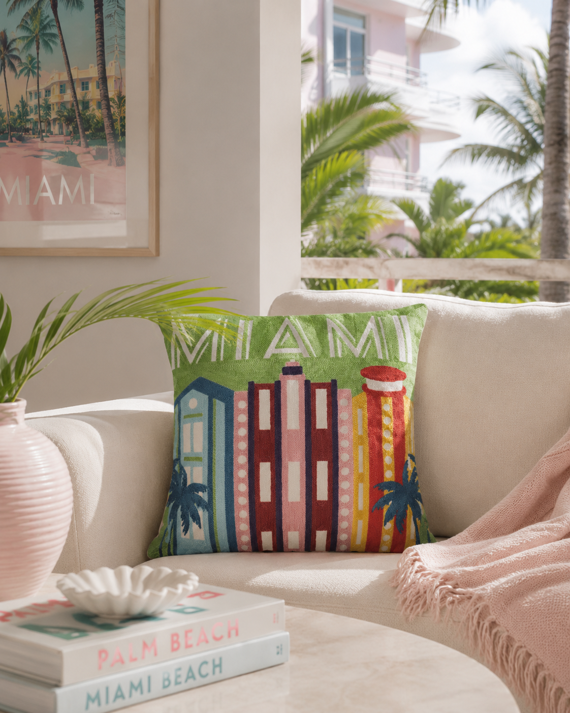 Miami Art Deco Needlepoint Pillow | The Pillow Drop
