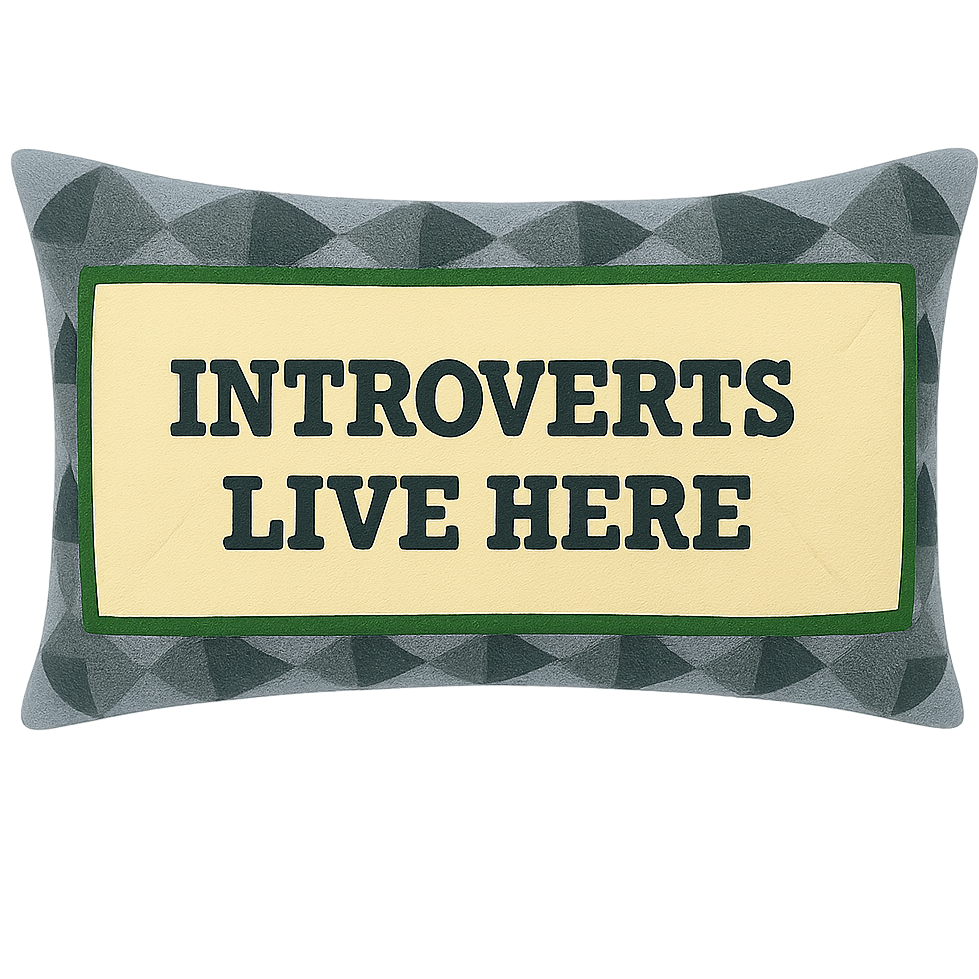 Introverts Live Here Needlepoint Cushion