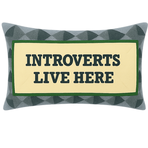 Introverts Live Here Needlepoint Cushion