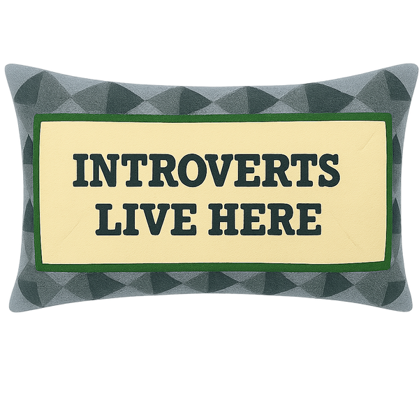 Introverts Live Here Needlepoint Cushion