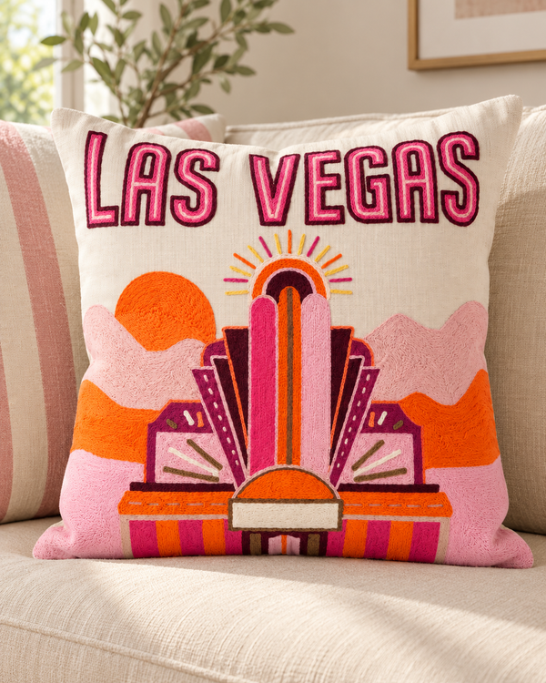 Las Vegas Needlepoint Pillow