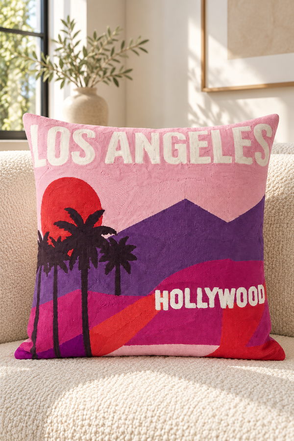 Los Angeles Needlepoint Pillow
