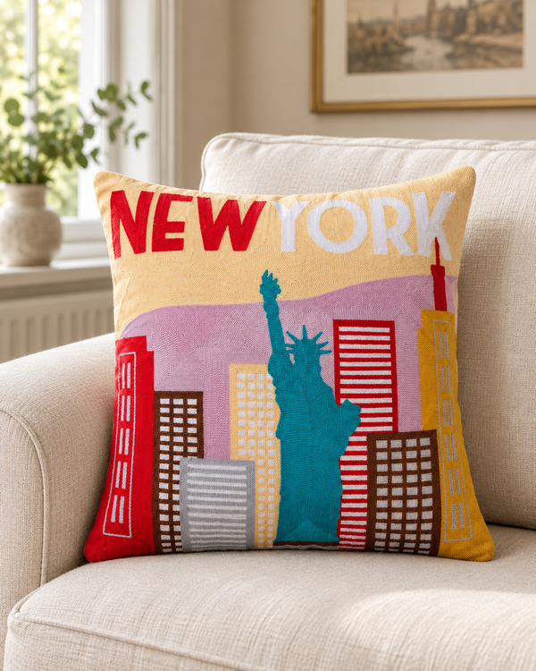New York City Needlepoint Pillow
