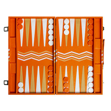 Load image into Gallery viewer, Leather backgammon orange