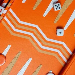 Leather backgammon orange