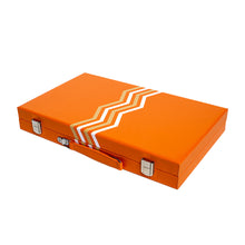 Load image into Gallery viewer, Leather backgammon orange