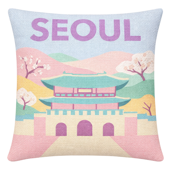 Seoul | Needlepoint Travel Inspired Pillow