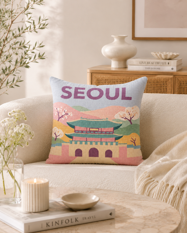 Seoul | Needlepoint Travel Inspired Pillow