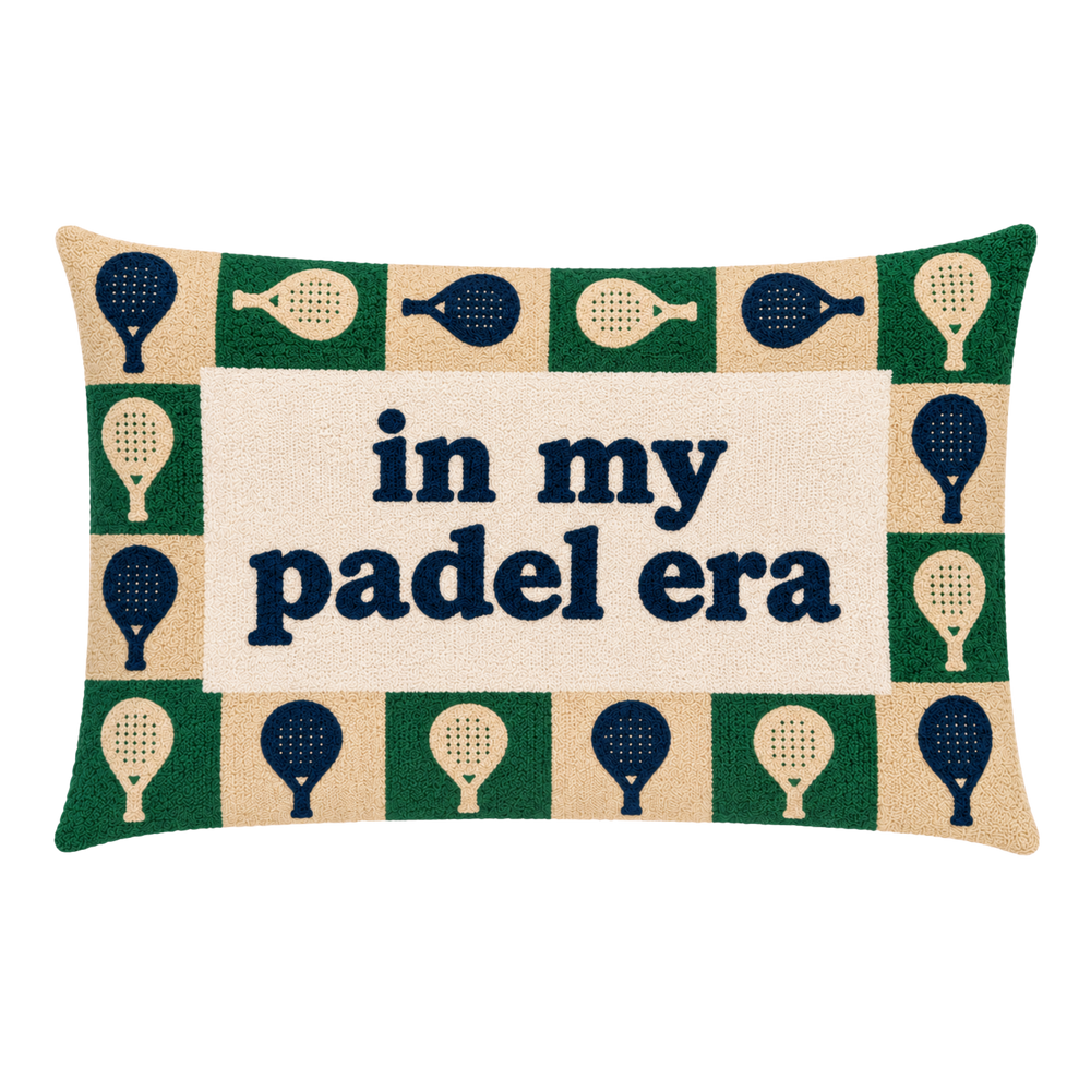 PREORDER In My Padel Era | Slogan Needlepoint Pillow (due end of August/early September)
