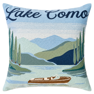 Lake Como Needlepoint Pillow