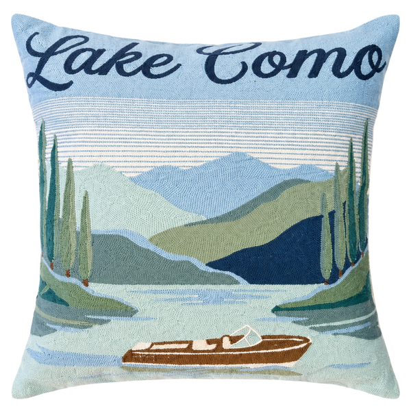 Lake Como Needlepoint Pillow
