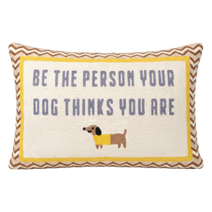 Dog Lover dachshund needlepoint cushion by The Pillow Drop