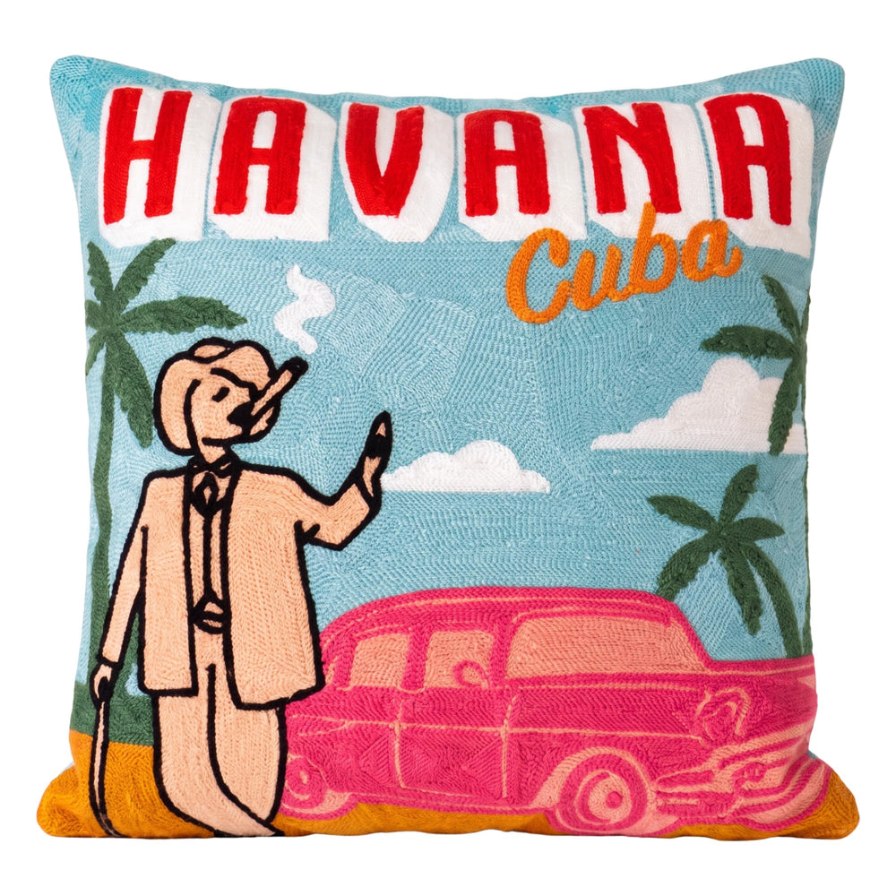 Havana Cuba needlepoint cushion by The Pillow Drop