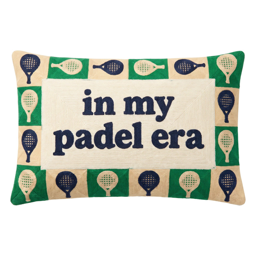 In My Padel Era needlepoint cushion by The Pillow Drop